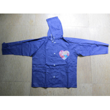 Blue Color PVC Coating Waterproof Children Rain Jacket / Raincape